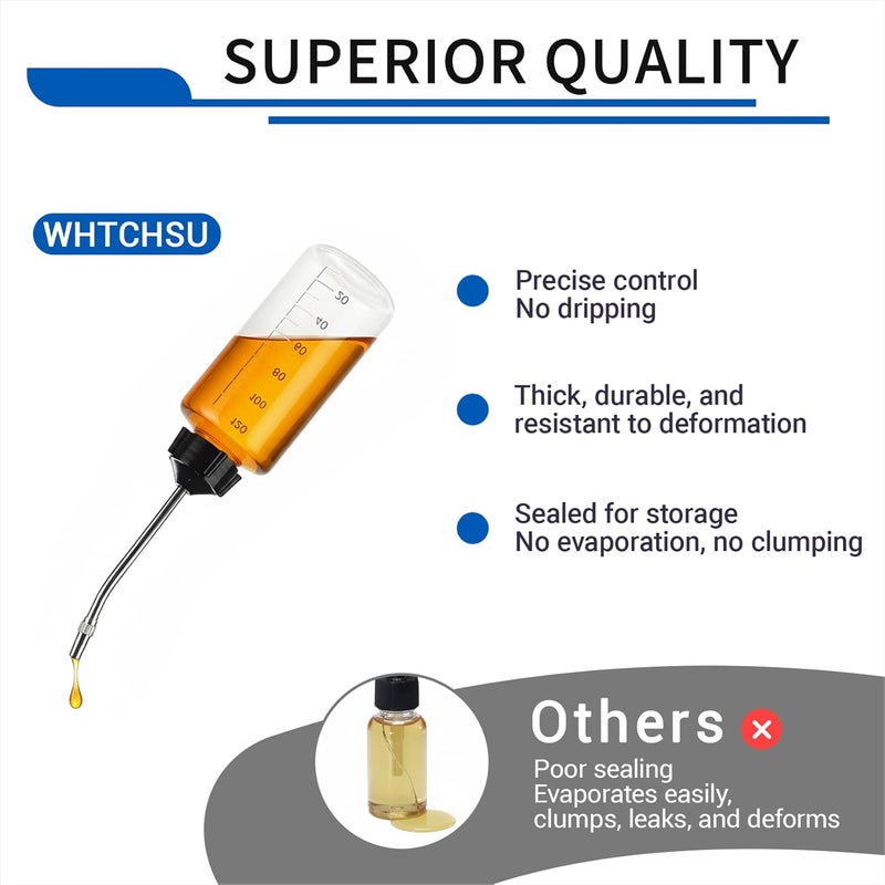 WHTCHSU 3 Pcs Needle Oiler (4 OZ), Precision Gun Oil Bottle, Medical Grade LDPE Oil Applicator with Extra Long 3.5 Inch Stainless Needle Tip – Easy to Use for Gun Oil, Crafts, Hinges, Sewing Machines and More - Image 3